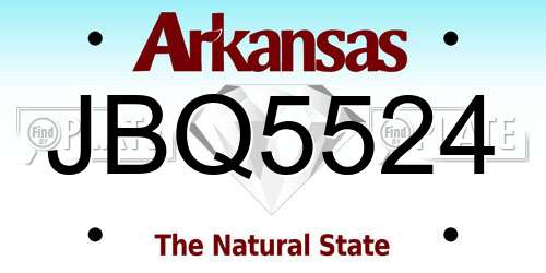 JBQ5524 Arkansas License Plate