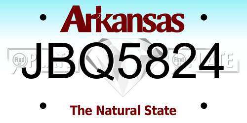 JBQ5824 Arkansas License Plate