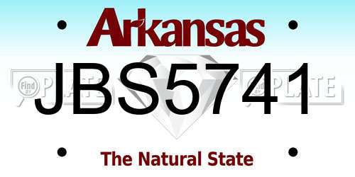 JBS5741 Arkansas License Plate