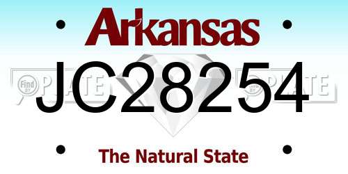 JC28254 Arkansas License Plate