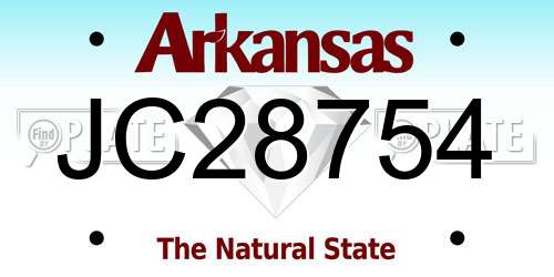 JC28754 Arkansas License Plate