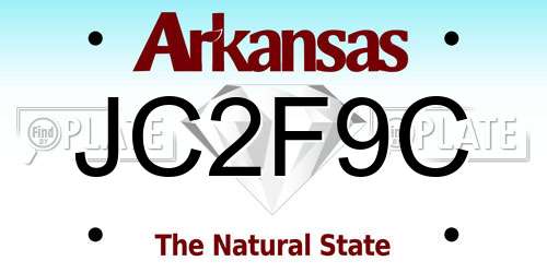 JC2F9C Arkansas License Plate