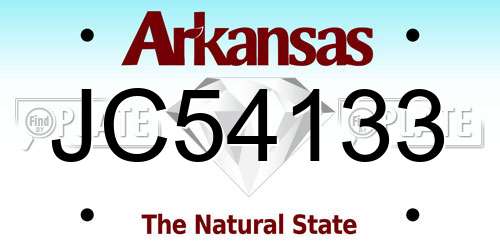 JC54133 Arkansas License Plate