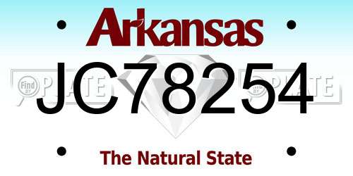 JC78254 Arkansas License Plate