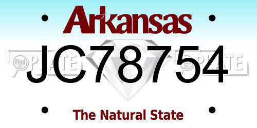 JC78754 Arkansas License Plate