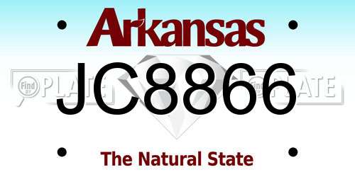 JC8866 Arkansas License Plate