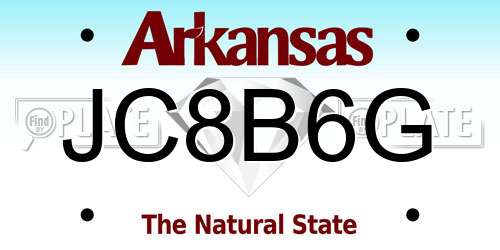 JC8B6G Arkansas License Plate