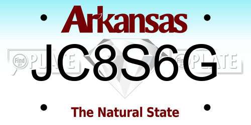 JC8S6G Arkansas License Plate