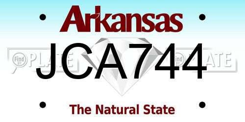 JCA744 Arkansas License Plate