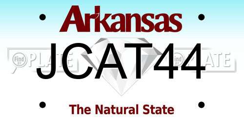 JCAT44 Arkansas License Plate