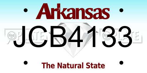 JCB4133 Arkansas License Plate
