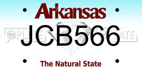 JCB566 Arkansas License Plate