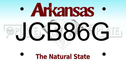 JCB86G Arkansas License Plate