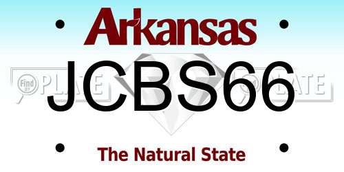 JCBS66 Arkansas License Plate