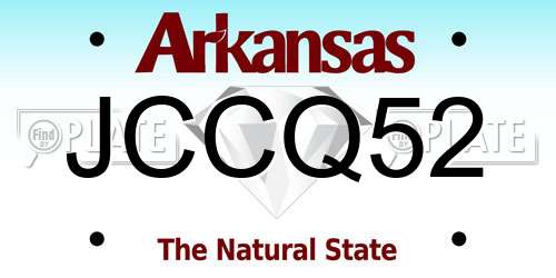 JCCQ52 Arkansas License Plate