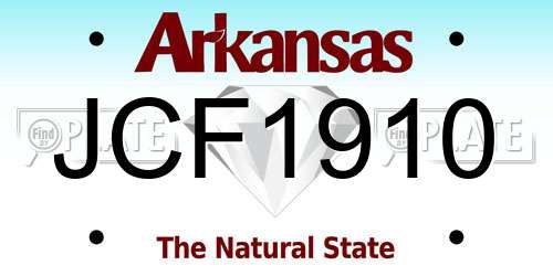 JCF1910 Arkansas License Plate
