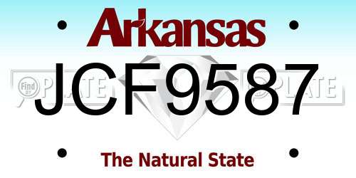 JCF9587 Arkansas License Plate