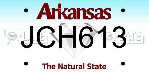 JCH613 Arkansas License Plate