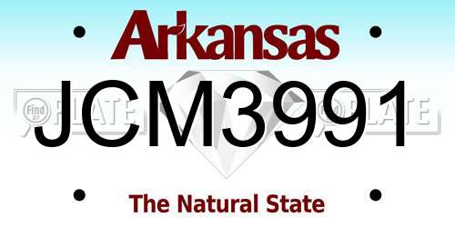JCM3991 Arkansas License Plate