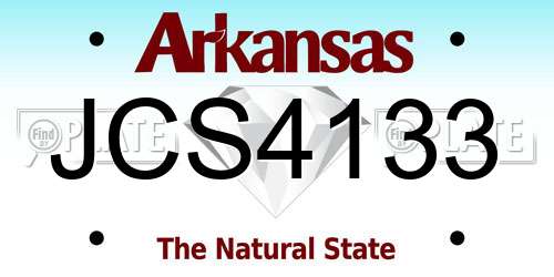 JCS4133 Arkansas License Plate