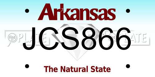JCS866 Arkansas License Plate