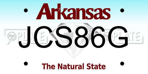 JCS86G Arkansas License Plate
