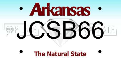 JCSB66 Arkansas License Plate
