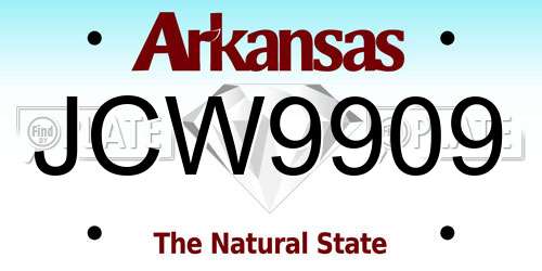 JCW9909 Arkansas License Plate