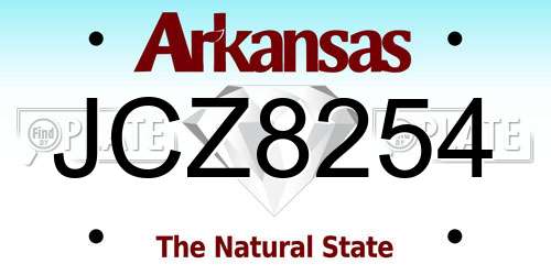 JCZ8254 Arkansas License Plate