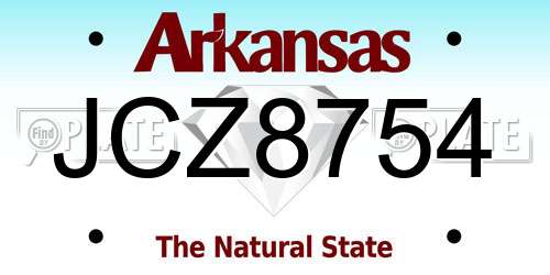 JCZ8754 Arkansas License Plate