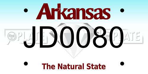 JD0080 Arkansas License Plate