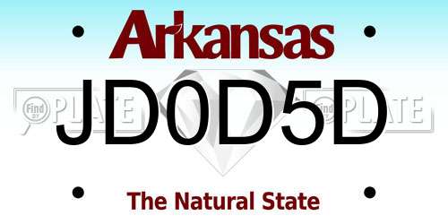 JD0D5D Arkansas License Plate