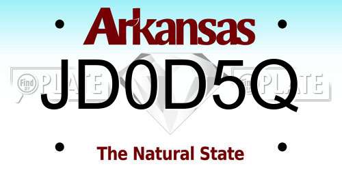 JD0D5Q Arkansas License Plate