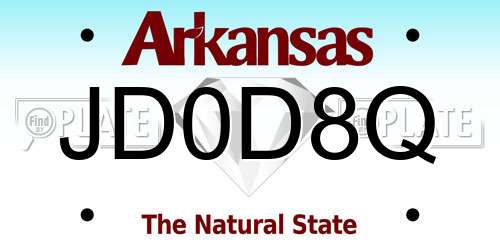 JD0D8Q Arkansas License Plate