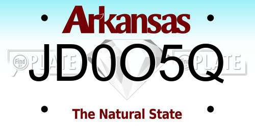 JD0O5Q Arkansas License Plate