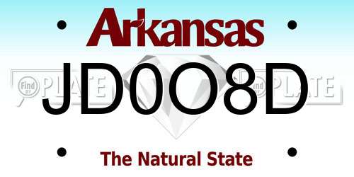 JD0O8D Arkansas License Plate