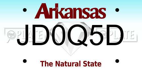 JD0Q5D Arkansas License Plate