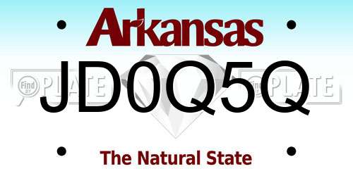 JD0Q5Q Arkansas License Plate