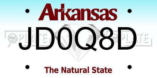 JD0Q8D Arkansas License Plate