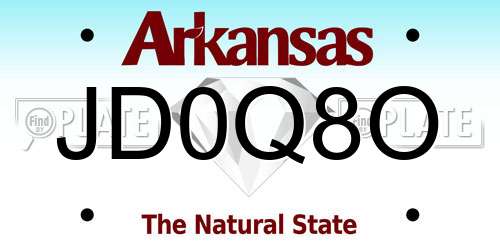 JD0Q8O Arkansas License Plate