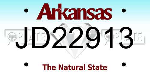 JD22913 Arkansas License Plate