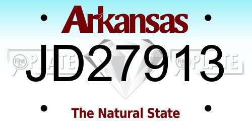 JD27913 Arkansas License Plate