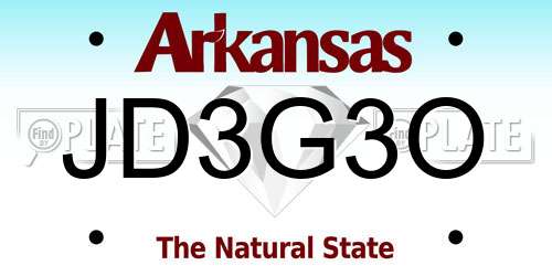 JD3G3O Arkansas License Plate