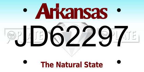 JD62297 Arkansas License Plate