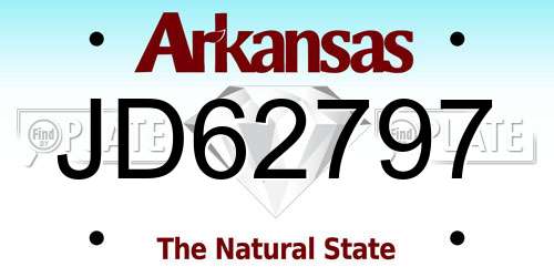 JD62797 Arkansas License Plate