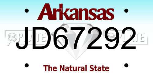 JD67292 Arkansas License Plate
