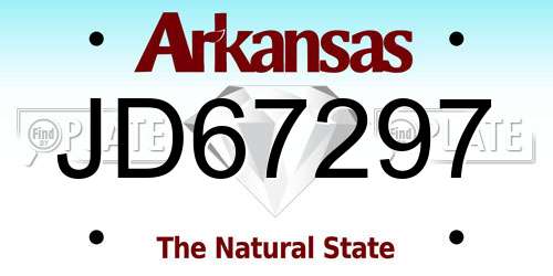JD67297 Arkansas License Plate