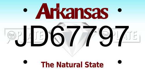 JD67797 Arkansas License Plate
