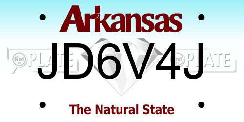 JD6V4J Arkansas License Plate