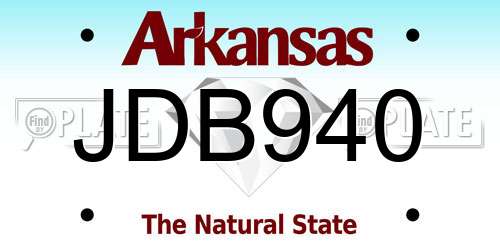 JDB940 Arkansas License Plate